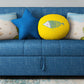 Square Arm Sofa Convertible with Pillows Sofa Bed in Navy for Apartment