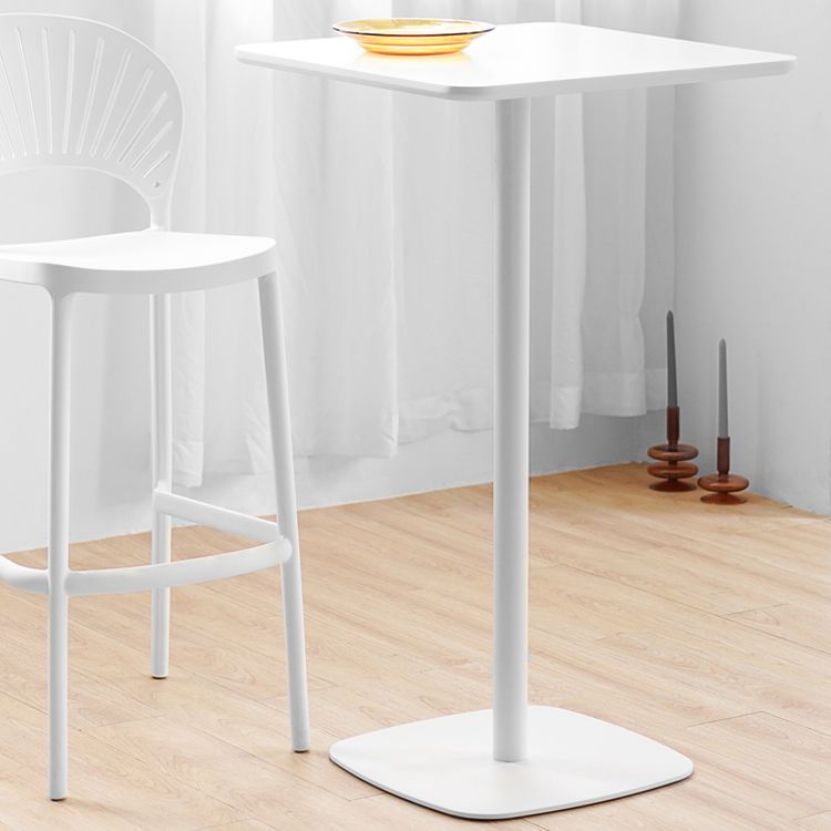 Industrial Metal Bar Table Square Top 41.3"H Pedestal Bistro Table for Cafe Clearhalo 'Bar Furniture' 'Bar Tables' 'bar_tables' 'furn' 'furn_bar_tables' 'Furniture' 'furniture_bar_tables' 'Kitchen & Dining Furniture' 'kitchen&dining_furn' 'kitchen' 1200x1200_950dd3fc-2f4c-4b44-a3d8-d38e0b0b9bef