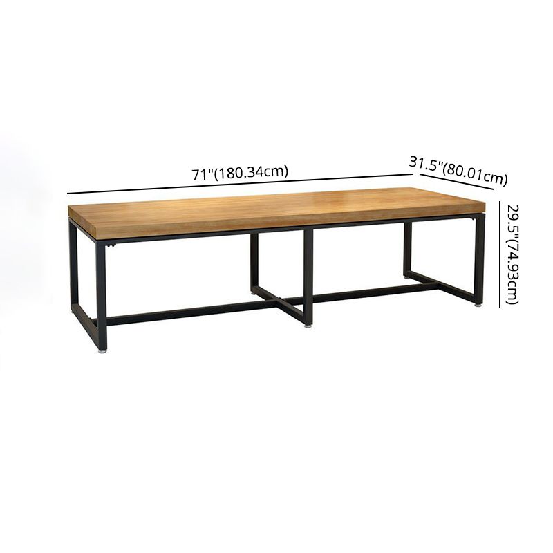 Industrial Wooden Dining¬†Room¬†Set with Rectangle Table and Black Legs Dining Table Furniture Clearhalo 'Dining Room Sets' 'Dining Tables & Seating' 'dining_room_set' 'furn' 'furn_dining_room_set' 'Furniture' 'furniture_dining_room_set' 'Kitchen & Dining Furniture' 'kitchen&dining_furn' 'kitchen' 1200x1200_950ef8ce-09b1-465f-a437-35b38326ef20