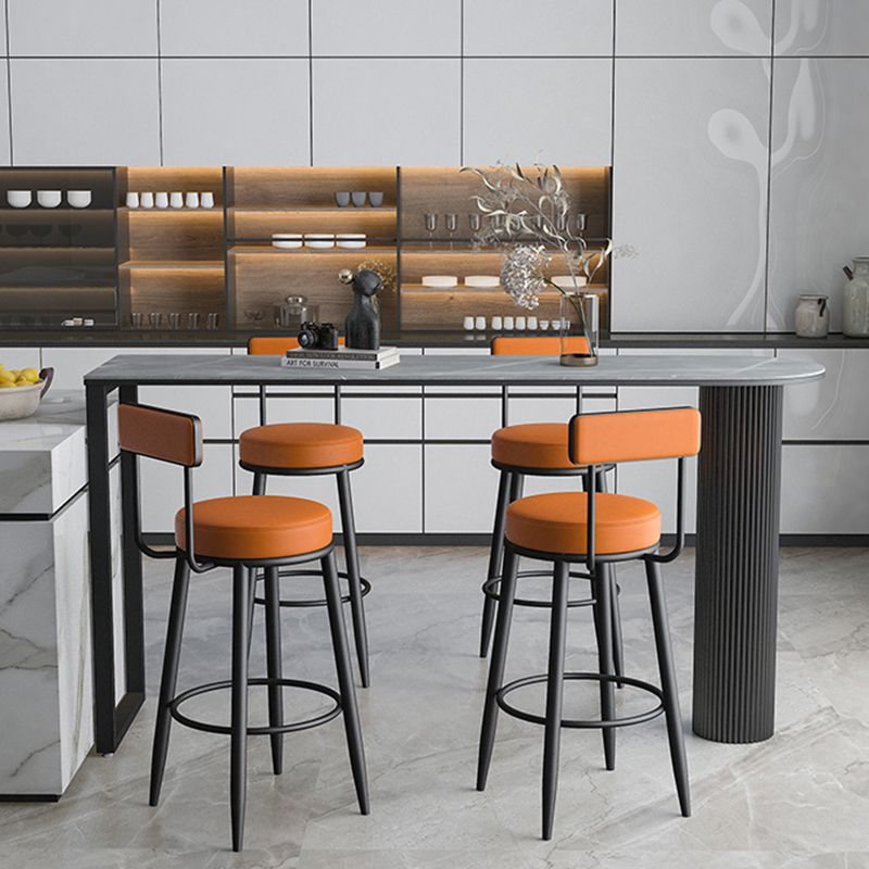 Industrial Stone Pub Dining Set 1/5 Pieces Counter Table with Upholstered Stools Clearhalo 'Bar Furniture' 'furn' 'furn_home_bar_bar_sets' 'Furniture' 'Home Bars & Bar Sets' 'home_bar_bar_sets' 'Kitchen & Dining Furniture' 1200x1200_950fa71f-dff2-407f-9d06-d5c46d69f07a