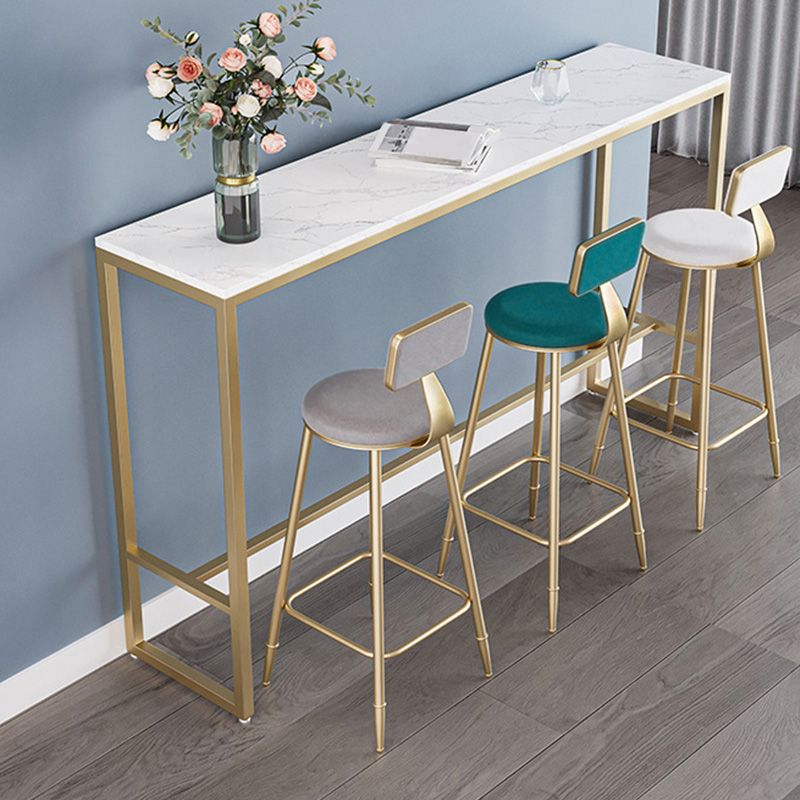 Modern Bar-height Table with Gold Base 41.3-inch Height Table Top Bar Table Clearhalo 'Bar Furniture' 'Bar Tables' 'bar_tables' 'furn' 'furn_bar_tables' 'Furniture' 'Kitchen & Dining Furniture' 1200x1200_950ffec4-fd39-4118-b4d5-293ade2edaac