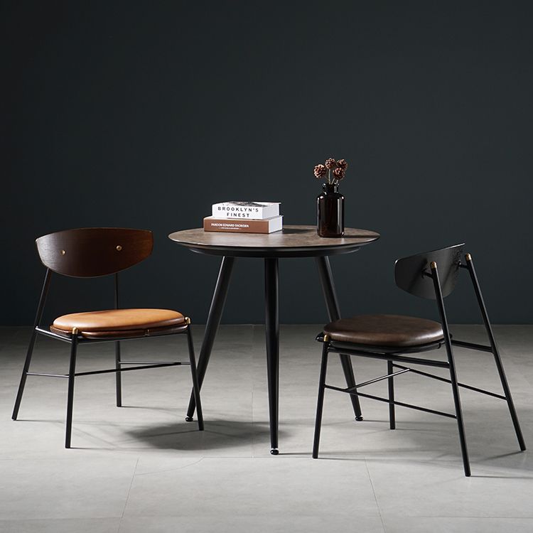 Industrial Style Dining Table Brown 4 Legs Dining Table with Black Frame Clearhalo ' dining_table' 'Dining Tables & Seating' 'Dining Tables' 'furn' 'furn_dining_table' 'Furniture' 'furniture_dining_table' 'Kitchen & Dining Furniture' 'kitchen&dining_furn' 'kitchen' 'kitchen_dining_table' 1200x1200_95129e0b-96ef-486d-a7c1-289e6614ca4d
