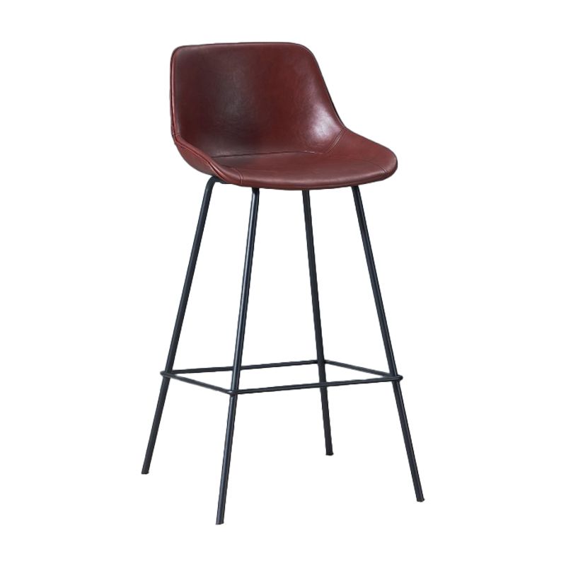 Contemporary Footrest Restaurant Stool Matte Finish Leather Barstool Clearhalo 'Bar Furniture' 'Bar Stools' 'bar_stools' 'furn' 'furn_bar_stools' 'Furniture' 'furniture_bar_stools' 'Kitchen & Dining Furniture' 1200x1200_9513010f-782b-487b-b56c-e09bcc996dab