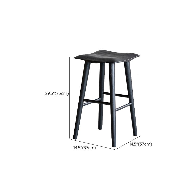 Solid Wood Dining Stools Black Armless Bar Stools with Footrest Clearhalo 'Bar Furniture' 'Bar Stools' 'bar_stools' 'furn' 'furn_bar_stools' 'Furniture' 'Kitchen & Dining Furniture' 1200x1200_9513a27e-221a-4212-83cc-5032d9a59220