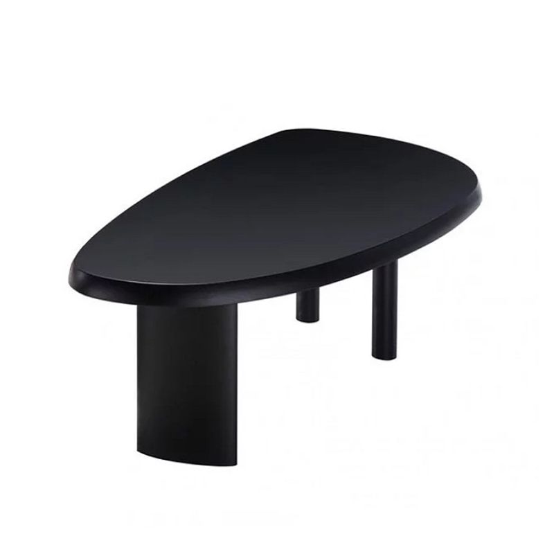 Scrivania industriale scrivania in legno massiccio in nero con le gambe