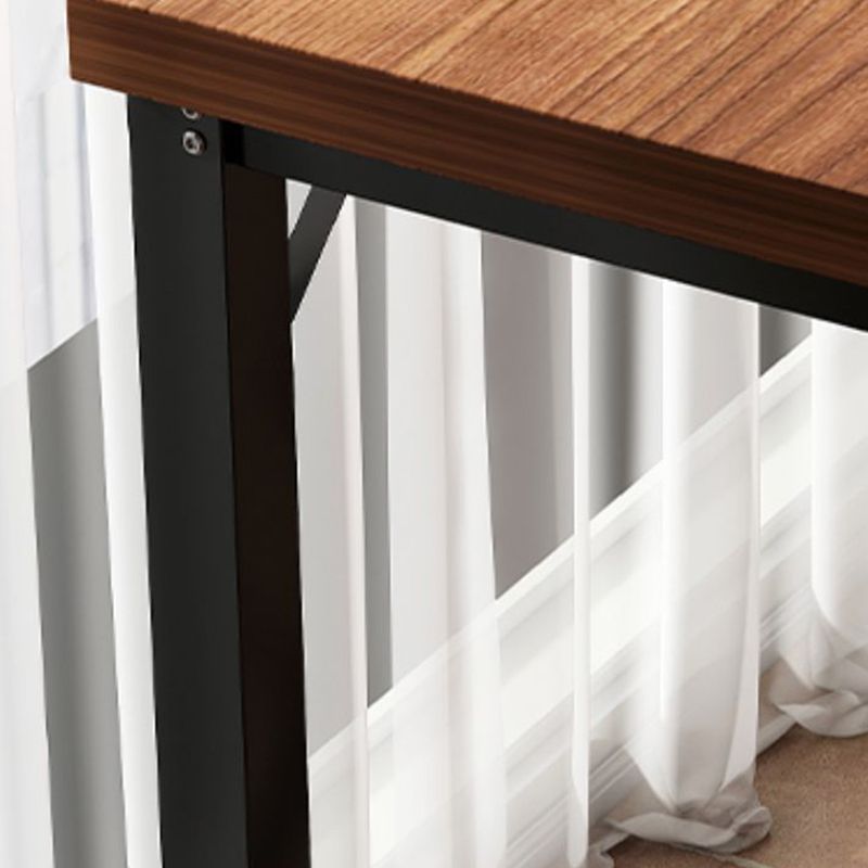 Mesa de bar de madera fabricada, mesa de pub moderna con estructura metálica para lugares pequeños