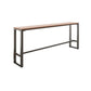 Mesa de bar marrón de 1/5 piezas con taburetes de metal, juego de pub de madera de fabricación industrial