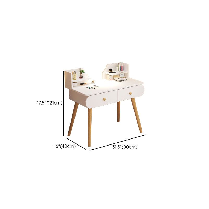 Contemporary White Vanity Dressing Table with Mirror in Solid Wood Clearhalo 'Bedroom Furniture' 'furn' 'furn_makeup_vanities' 'Furniture' 'Makeup Vanities' 'makeup_vanities' 1200x1200_951aa50e-49af-4e60-a604-4a2ad7287f62