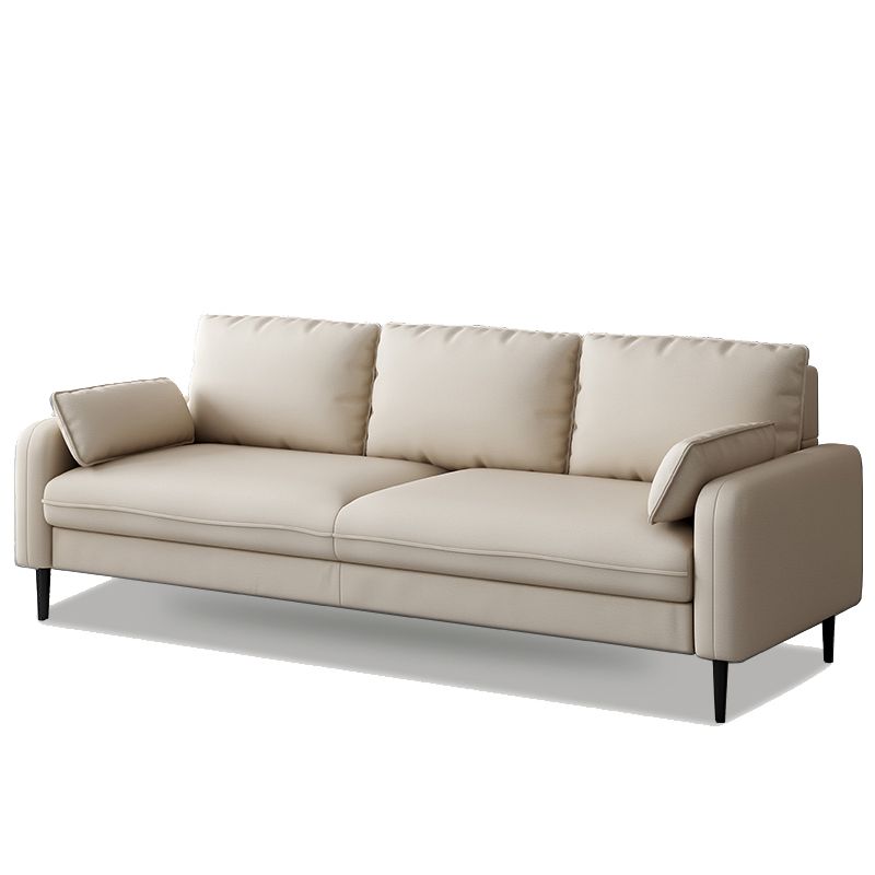 Scandinavian Faux Leather Sofa with Pillow Top Arms for 3 People Clearhalo 'furn' 'furn_sofas' 'Furniture' 'Living Room Furniture' 'Sofa' 'sofas' 1200x1200_951cd7cc-58ac-4a66-a583-f09491272462