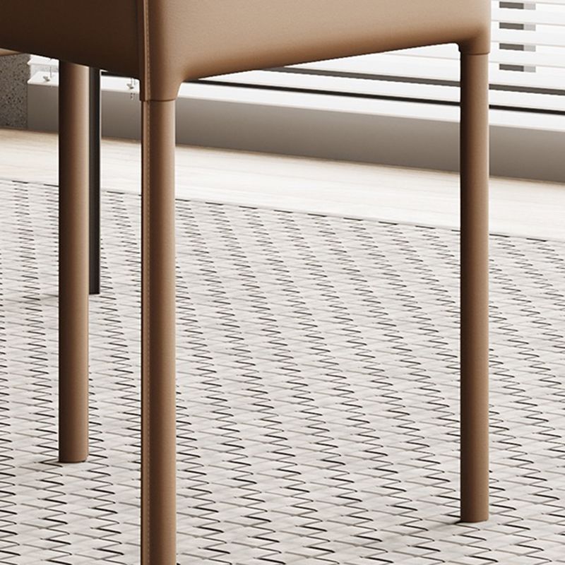 Contemporary Leather Dining Arm Chair Metal Dining Side Chair for Home Use Clearhalo ' kitchen&dining_furn' 'Dining Chairs' 'Dining Tables & Seating' 'dining_chair' 'furn' 'furn_dining_chair' 'Furniture' 'furniture_dining_chair' 'Kitchen & Dining Furniture' 'kitchen' 1200x1200_951d4028-e58f-4cc3-a9c7-5dc2477828f4