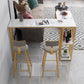 Glam 1/3 Pieces Bar Table Set Rectangle Stone Counter Table with Stools for Balcony