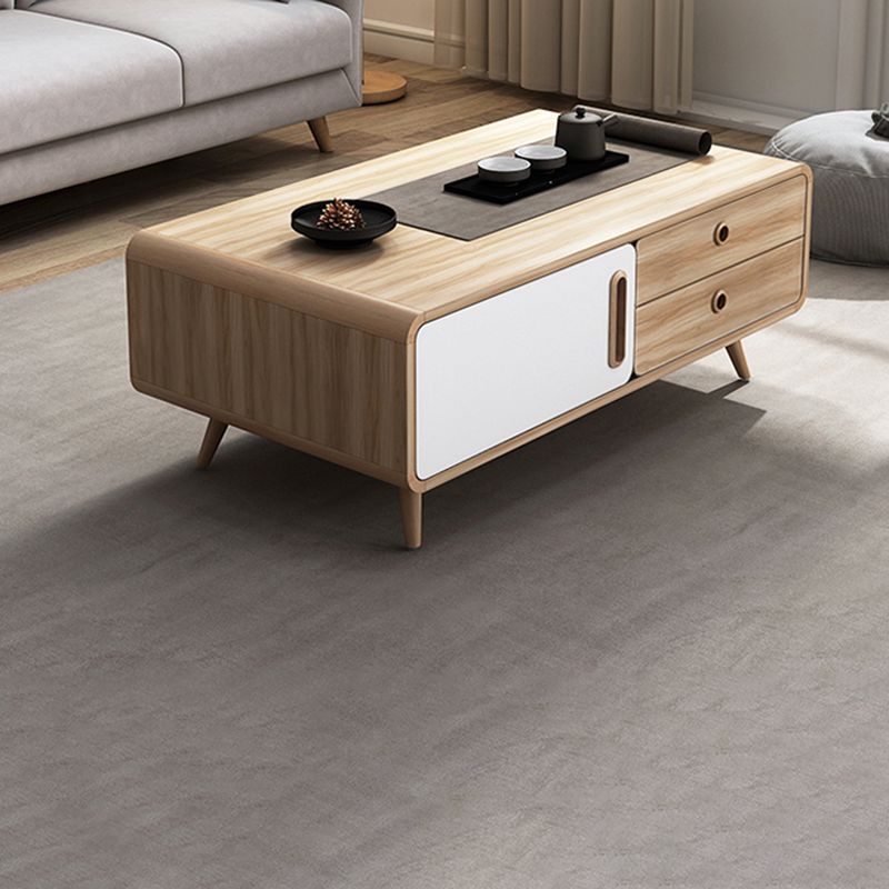 Table basse simple Natural 1 Table de cocktail moderne à 1 porte avec rangement