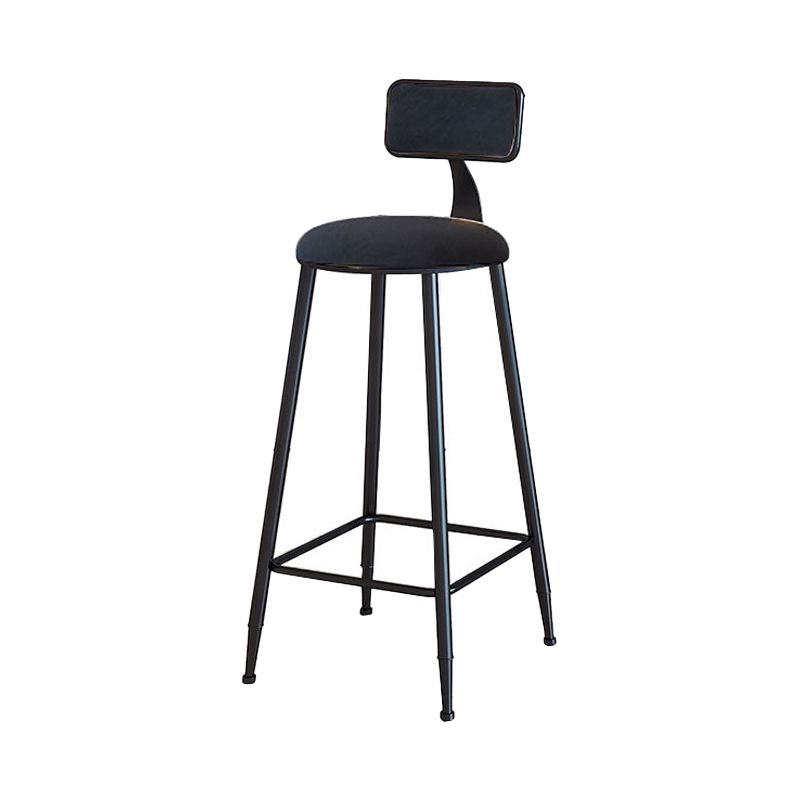 Modern Armless Backrest Counter Stool Iron Household Bar Stool with Velvet Cushion Clearhalo 'Bar Furniture' 'Bar Stools' 'bar_stools' 'furn' 'furn_bar_stools' 'furniture_bar_stools' 'Kitchen & Dining Furniture' 'kitchen&dining_furn' 'kitchen' 'kitchen_furn' Furniture' 1200x1200_951f78c9-a438-45dc-8a18-64ef1128d14a