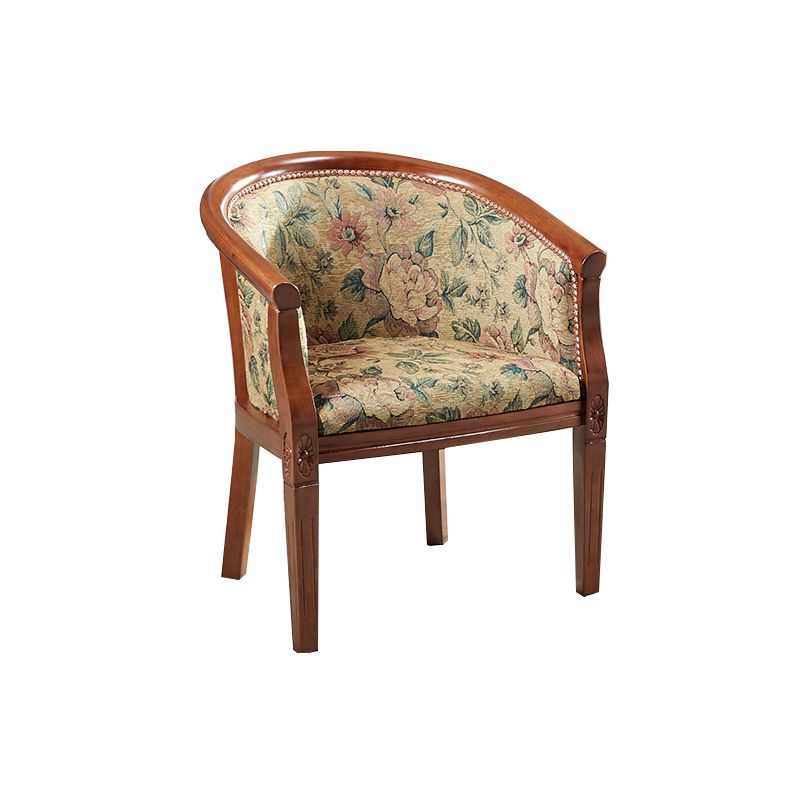Sillas de brazo de tela silla de comedor de cocina tradicional con patas de madera