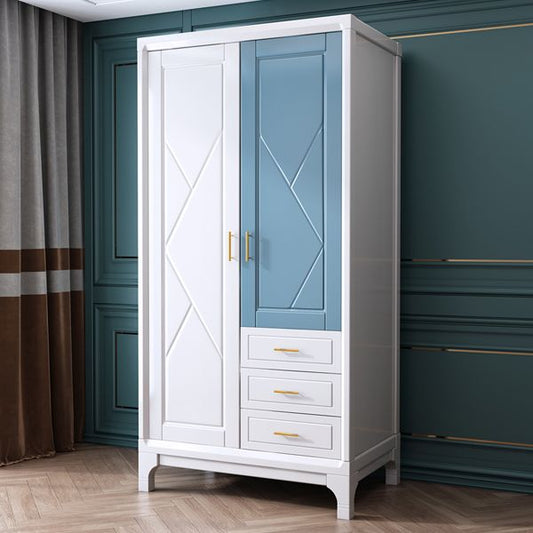 Traditionele vaste houten garderobe kast scharnierende garderobe armoire