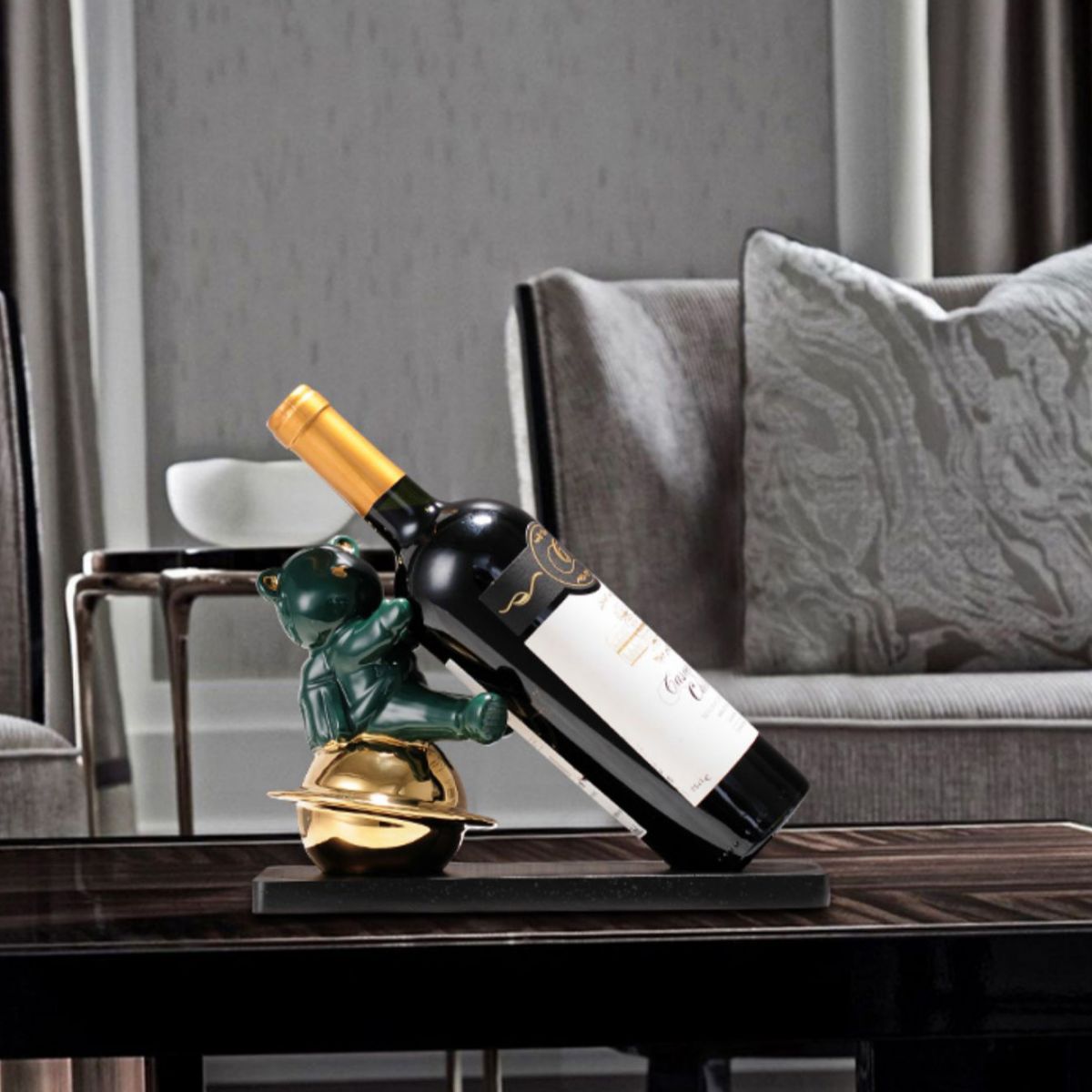 Countertop Wine Rack Solid Wood Base Wine Bottle Rack for Living Room Clearhalo 'furn' 'furn_wine_racks' 'Furniture' 'Kitchen & Dining Furniture' 'Wine Racks' 'wine_racks' 1200x1200_952525ac-ac18-40e1-8af1-22f20084f3a3