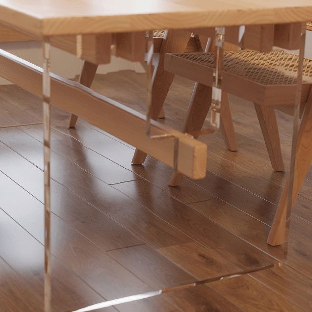 Solid Wood Trestle Base Table Modern Furniture in Natural for Restaurant Clearhalo 'Dining Tables & Seating' 'Dining Tables' 'dining_table' 'furn' 'furn_dining_table' 'Furniture' 'Kitchen & Dining Furniture' 1200x1200_952552a7-1692-464f-8147-c11fa2c76644