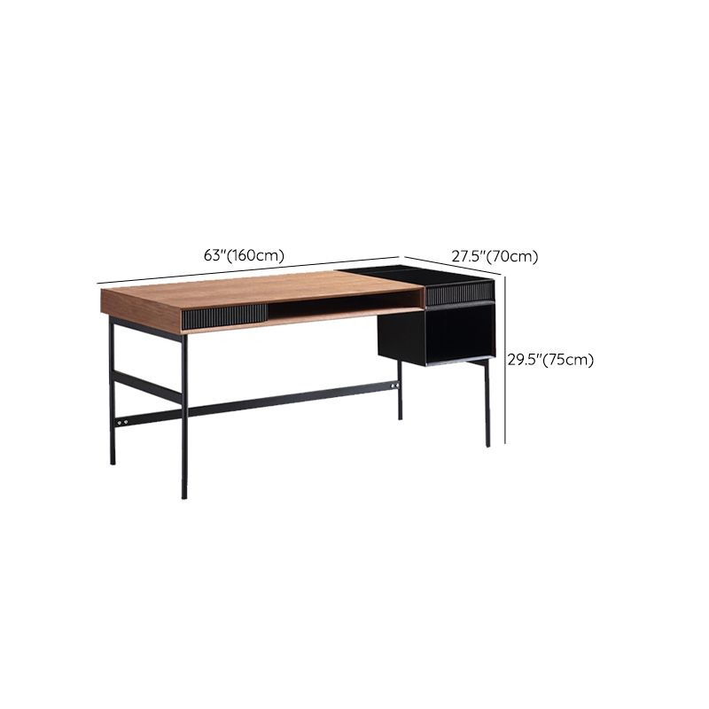 Industrial Engineered Wood Writing Desk Rectangular Office Desk with 2 Drawers Clearhalo 'furn' 'furn_office_desk' 'Furniture' 'Office Desks' 'Office Furniture' 'office_desk' 1200x1200_9527deff-4ebd-41c0-a17c-7d249cd81d00