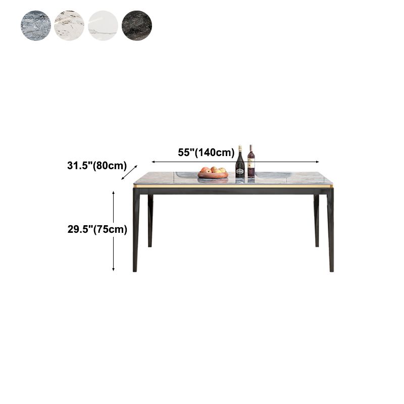 Medieval Modern Sintered Stone Dining Table Rectangle Kitchen Table with 4 Legs Clearhalo 'Dining Tables & Seating' 'Dining Tables' 'dining_table' 'furn' 'furn_dining_table' 'Furniture' 'furniture_dining_table' 'Kitchen & Dining Furniture' 'kitchen' 'kitchen_dining_table' 1200x1200_9529be59-675e-48e2-88f2-010c2497c3b6