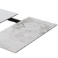 Modern Rectangular Stone Top Dining Table Extendable for Small Spaces in Grey