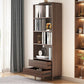 Modern Wooden Bookcase Standard Open Back Bookshelf with Drawers