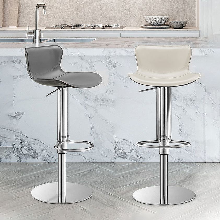 Leer verstelbare Bar Stool Glam Backlest Teller voor Bristol