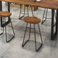 Taburete de bar de salón de madera estilo moderno con patas de metal