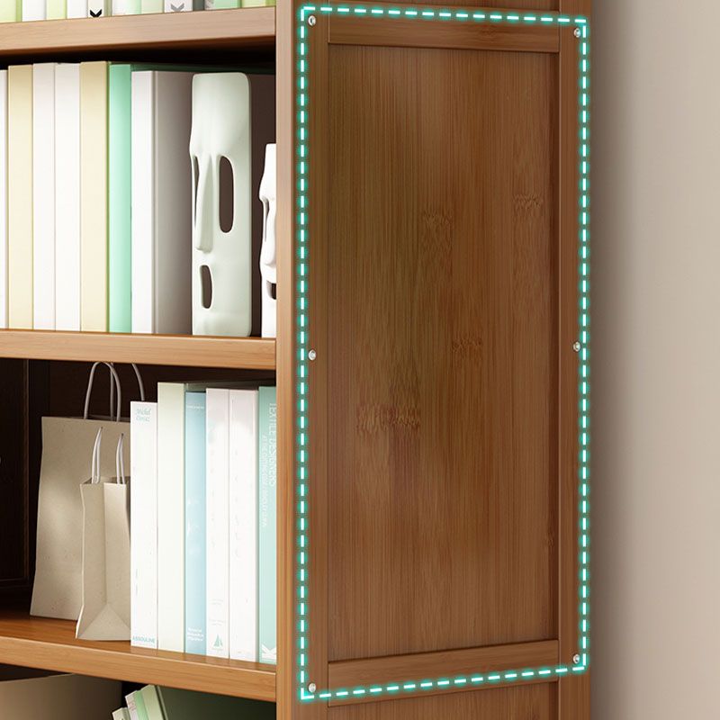 Modern Bamboo Shelf Bookcase Brown Closed Back Book Shelf for Study Room Clearhalo 'Bookcases' 'furn' 'furn_bookcases' 'Furniture' 'Office Furniture' 1200x1200_952c5fbe-0a94-4cee-8022-bdff3de8bdf3