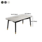 Rectangle Dining Table 4 Legs Dining Table with Solid Wood Base