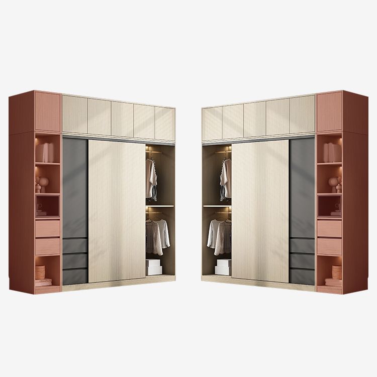 Gemanipuleerde houten garderobe armoire moderne schuifdeur garderobe