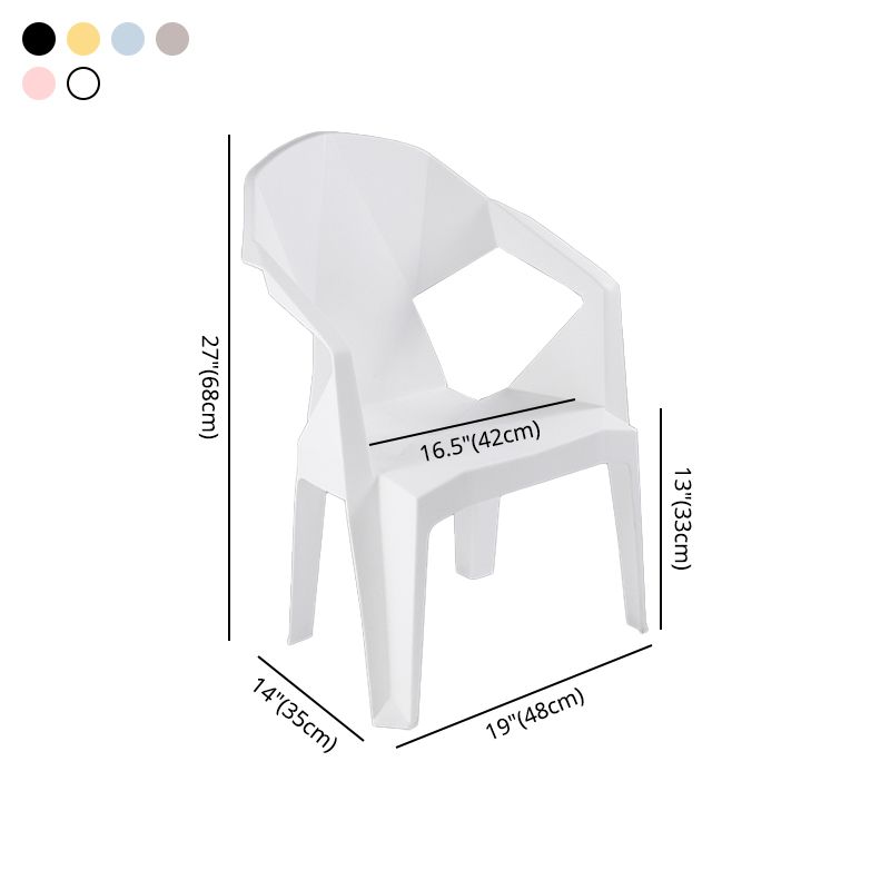 Contemporary Style Stacking Dining Chair Slat Back Plastic Dining Arm Chairs Clearhalo ' kitchen&dining_furn' 'Dining Chairs' 'Dining Tables & Seating' 'dining_chair' 'furn' 'furn_dining_chair' 'Furniture' 'furniture_dining_chair' 'Kitchen & Dining Furniture' 'kitchen' 1200x1200_952f6282-e5ce-488b-918b-b67934acc03f