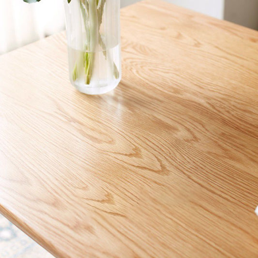 Moderne rechthoekige eiken natuurlijke tafelbladtafel met 4 massieve houten benen