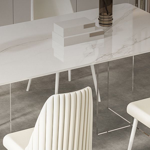 Sintered Stone Top Table Double Pedestal Table for Home Kitchen Dinner Clearhalo 'Dining Tables & Seating' 'Dining Tables' 'dining_table' 'furn' 'furn_dining_table' 'Furniture' 'Kitchen & Dining Furniture' 1200x1200_95344b80-1ab8-4317-820a-adeaa6b920f3