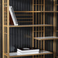 6 open shelves Bookcase Light Luxury Steel Bookshelf for Study Room