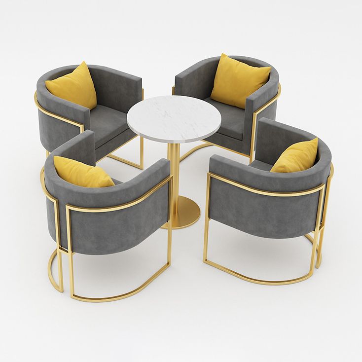 Glam Sintered Stone Dining Table Set with Round Top Pedestal Base Dining Furniture for Home Use Clearhalo 'Dining Room Sets' 'Dining Tables & Seating' 'dining_room_set' 'furn' 'furn_dining_room_set' 'Furniture' 'furniture_dining_room_set' 'Kitchen & Dining Furniture' 'kitchen&dining_furn' 'kitchen' 1200x1200_9534e735-5367-4ffe-84da-5da22e07ac8e