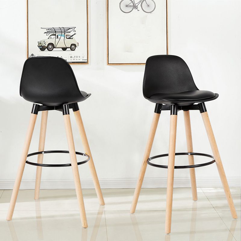 Modern Style Beech Bar Stool with Footrest and Low Back Bistro Bar Stool 28 Inches Clearhalo 'Bar Furniture' 'Bar Stools' 'bar_stools' 'furn' 'furn_bar_stools' 'furniture_bar_stools' 'Kitchen & Dining Furniture' 'kitchen&dining_furn' 'kitchen' 'kitchen_furn' Furniture' 1200x1200_9535267f-3d0a-427e-a1f6-8f740957a533