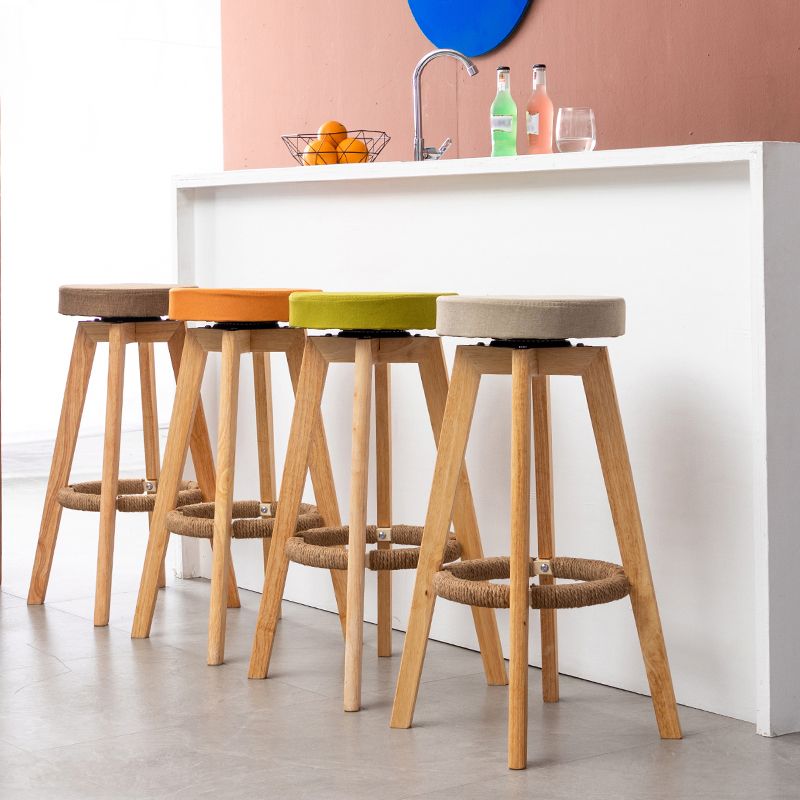 Industrial Style Bar-stool Round Seat Wooden Legs for Restaurant Bar Clearhalo 'Bar Furniture' 'Bar Stools' 'bar_stools' 'furn' 'furn_bar_stools' 'furniture_bar_stools' 'Kitchen & Dining Furniture' 'kitchen&dining_furn' 'kitchen' 'kitchen_furn' Furniture' 1200x1200_9535c4e5-2180-4436-9f8b-2bb0a46c63d8