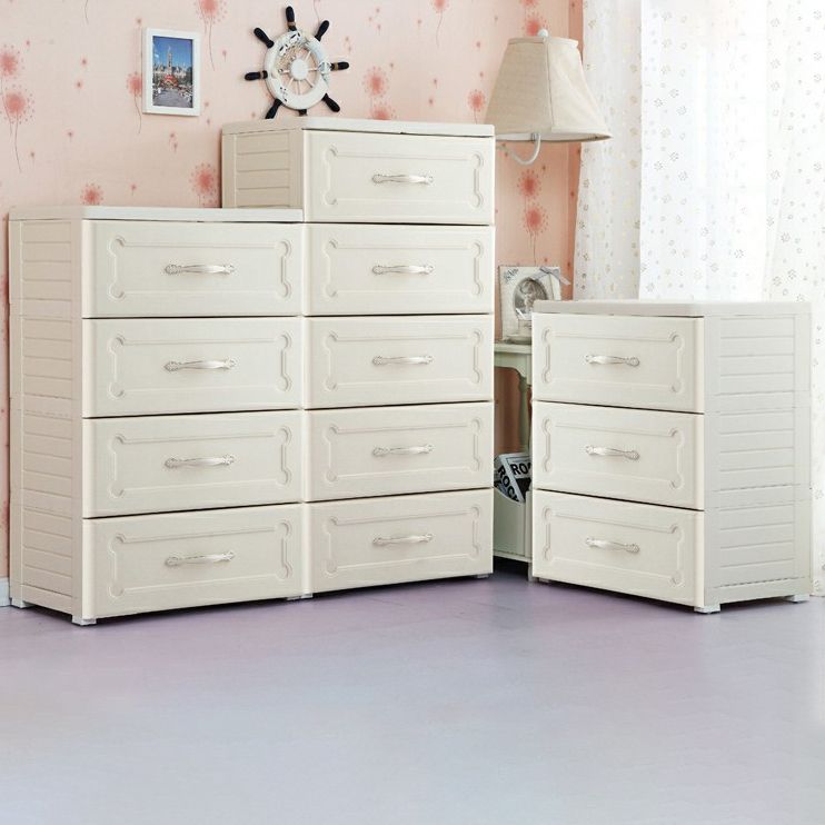 Armadio di stoccaggio in plastica con gambe armadio del guardaroba moderno con cassetto