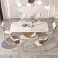 Mesa de comedor Glam de piedra sinterizada, mesa rectangular para cocina