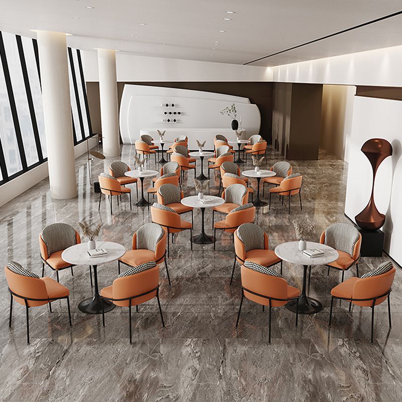 Glam Metal Kitchen Dining Chairs Upholstered Side Chairs with Black Legs Clearhalo 'Dining Chairs' 'Dining Tables & Seating' 'dining_chair' 'furn' 'furn_dining_chair' 'Furniture' 'Kitchen & Dining Furniture' 1200x1200_9539728c-14a4-4615-bf6a-e677cb643c0a