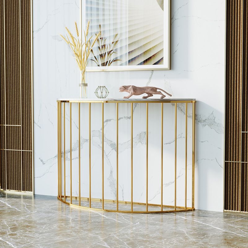 Tavolo di accento della console in marmo contemporaneo tavolo da ginnastica mezza luna per sala