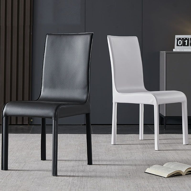 Contemporary Faux Leather Dining Chairs Upholstered Side Armless Chairs Clearhalo ' kitchen&dining_furn' 'Dining Chairs' 'Dining Tables & Seating' 'dining_chair' 'furn' 'furn_dining_chair' 'Furniture' 'furniture_dining_chair' 'Kitchen & Dining Furniture' 'kitchen' 1200x1200_953b70ad-90be-4afa-ae04-2efc14549316