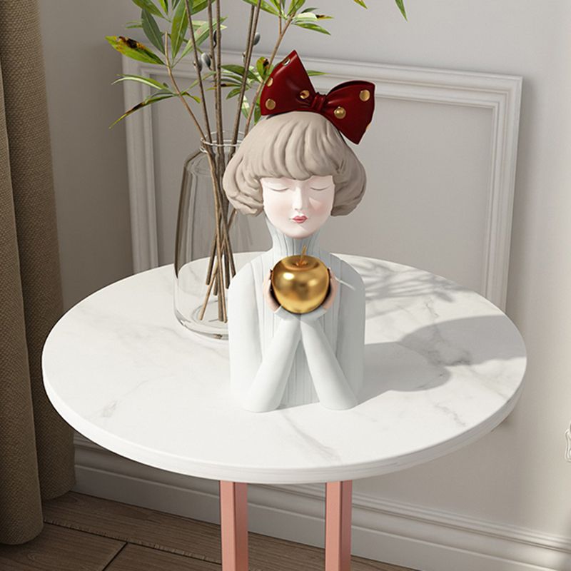 Dia 15,7 "/19.7" TABELLO DI PIETTA ROULD TABELLA Piedistale in bianco