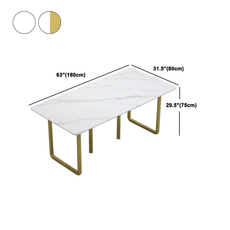 Nordic Dining Set 1/5/7 Pieces Rectangle Stone Dining Table for Kitchen