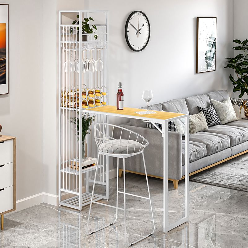 Rectangle Double Pedestal Bistro Bar Desk Indoor Bistro Bar Height Cocktail Table Clearhalo 'Bar Furniture' 'Bar Tables' 'bar_tables' 'furn' 'furn_bar_tables' 'Furniture' 'furniture_bar_tables' 'Kitchen & Dining Furniture' 'kitchen&dining_furn' 'kitchen' 1200x1200_953e4312-dd7c-427c-b092-f9556d7bb608