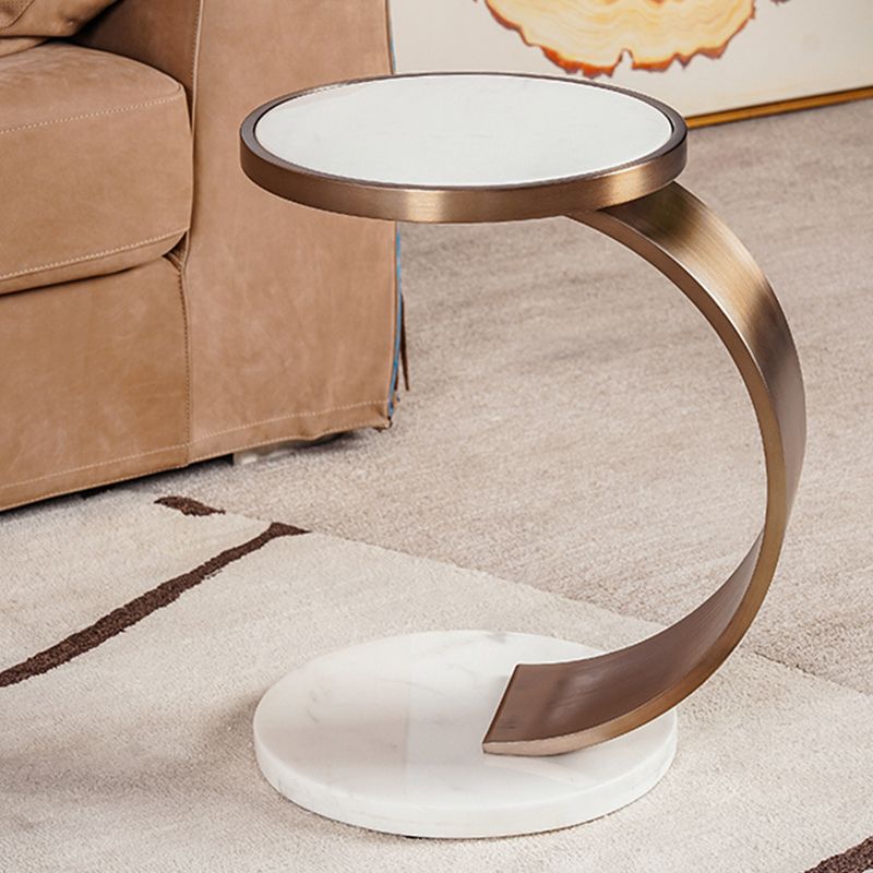 Marble Top End Table C Shape Sofa Side End Table for Living Room Clearhalo 'Coffee & Accent Tables' 'End & Side Tables' 'end_side_table' 'end_side_tables' 'furn' 'furn_end_side_tables' 'Furniture' 'furniture_end_side_table' 'Living Room Furniture' 1200x1200_953e9e6b-dba1-47eb-8506-29fb60d97634