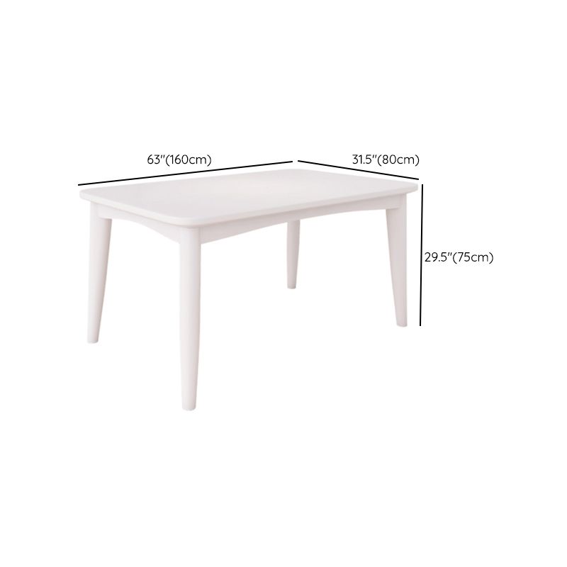 Set da tavolo da pranzo bianco 1/5/7 PC Tavolo da pranzo in legno massiccio in legno