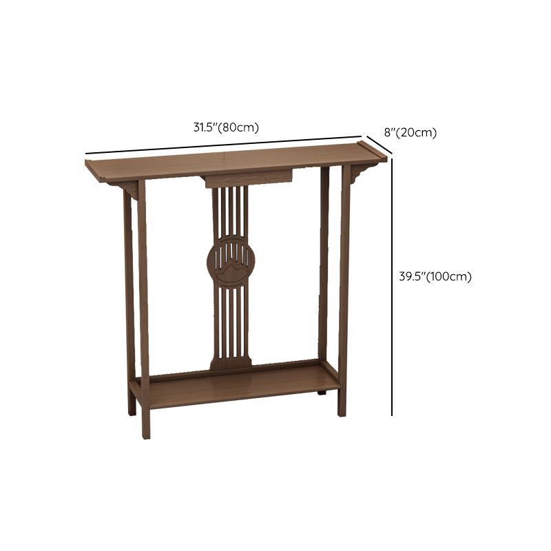 Rectangle Shape Contemporary Console Table Dark Brown Bamboo Console Sofa Table