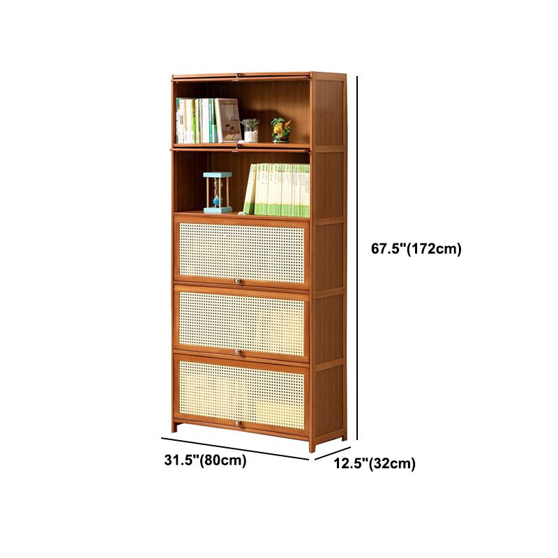 Brown Color Barrister Bookcase Contemporary Bamboo Bookcase for Home Office Clearhalo 'Bookcases' 'furn' 'furn_bookcases' 'Furniture' 'furniture_bookcases' 'kitchen' 'kitchen_bookcases' 'Living Room Furniture' 'Office Furniture' 1200x1200_9540bf1e-046a-4278-b45f-84c8098012e6