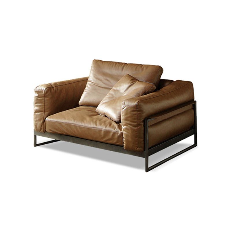Square Arm Sofa Modern Sofa 38.58" D x 34.64" H Sofa with Pillow Clearhalo 'furn' 'furn_sofas' 'Furniture' 'Living Room Furniture' 'Sofa' 'sofas' 1200x1200_9541a665-7746-4a3e-957f-6b6795f205ff